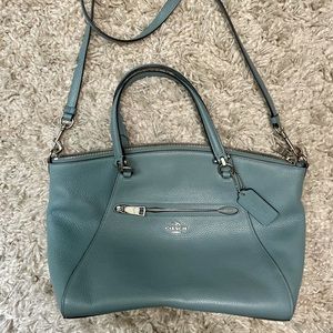 Light blue Coach satchel crossbody bag